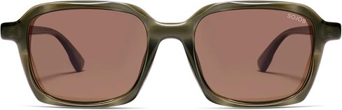 SOJOS Trendy Polarized Square Sunglasses for Women Men,Fashion Rectangle Shades Wavy Pattern Frame UV400 Protected SJ2698 in Saudi Arabia
