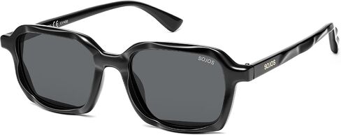 SOJOS Trendy Polarized Square Sunglasses for Women Men,Fashion Rectangle Shades Wavy Pattern Frame UV400 Protected SJ2698 in Saudi Arabia