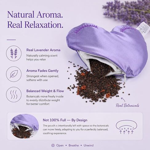 Weighted Eye Mask for Sleeping, Blackout Sleep Mask with Lavender Herbal Filling, Satin Eye Mask for Migraine Relief, Meditation, Relaxation & Stress Relief for Women in Saudi Arabia