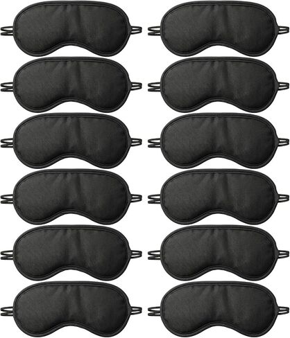 12 Pcs Blindfold for Games –Black Blindfolds for Games,Blind Folds for Game with Nose Pad & Elastic Strap for Travel, Party Game, Couples & Kids (Men/Women) in Kuwait