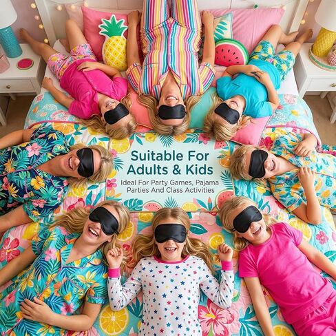 12 Pcs Blindfold for Games –Black Blindfolds for Games,Blind Folds for Game with Nose Pad & Elastic Strap for Travel, Party Game, Couples & Kids (Men/Women) in Kuwait