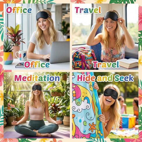 12 Pcs Blindfold for Games –Black Blindfolds for Games,Blind Folds for Game with Nose Pad & Elastic Strap for Travel, Party Game, Couples & Kids (Men/Women) in Kuwait