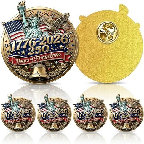 AhfuLife USA Lapel Pins for 250th Anniversary, 1/4/8/12/16 Pcs American Mental Patriotic Brooches, 3D Enamel USA Flag Badge Pins for Independence Day, Alloy Commemorative Lapel Pins for Men Women Clothes in Kuwait