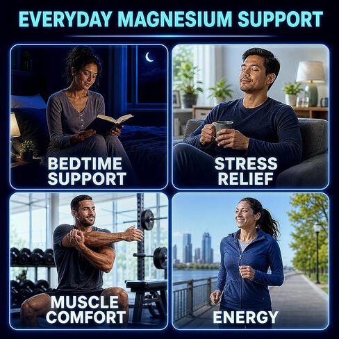 Magnesium Glycinate Gummies 2 Bottles, Sugar-Free for Adults & Kids, Best Magnesium Gummies for Sleep, Stress & Muscle Relief, Supports Bone & Nerve Health, Vegan, Pectin-Based, Blueberry Flavor in Kuwait
