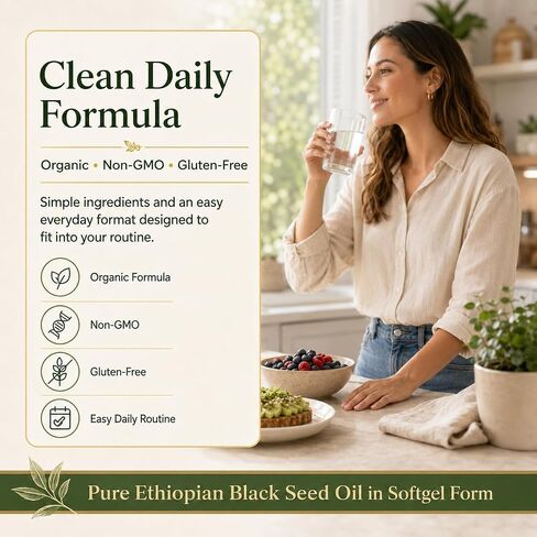 Sabel Ethiopian Black Seed Oil, Cold Pressed Black Seed Oil Capsules, 5% Thymoquinone, Digestive Balance & Daily Wellness Support, Non-GMO, Gluten-Free, 60 Count in Kuwait