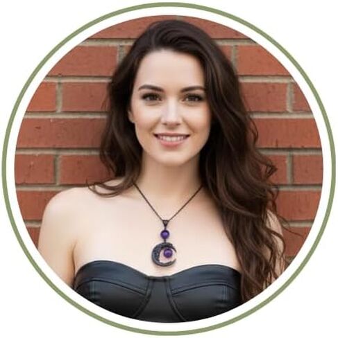 Gothic Necklace Moon Purple Crystal Pendant Necklace for Women Men, Black Necklace Dark Gothic Jewelry Punk Witch Jewelry for Goth Punk Daily Wear in Saudi Arabia