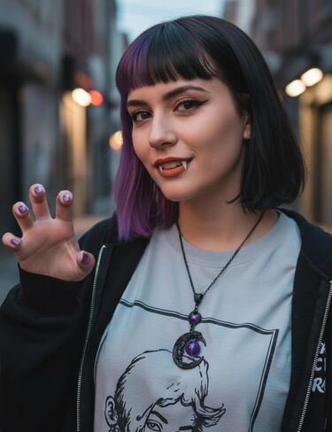 Gothic Necklace Moon Purple Crystal Pendant Necklace for Women Men, Black Necklace Dark Gothic Jewelry Punk Witch Jewelry for Goth Punk Daily Wear in Saudi Arabia