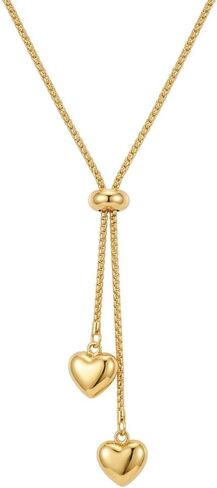 Gold Y Necklace for Women Lariat Long Adjustable Bolo Necklaces Non Tarnish Stainless Steel Chain Prom Necklace Heart Waterdrop Pendant Trendy Fashion Summer Jewelry Gift Minimalist Accessories in Kuwait