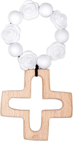 Cross Baptism Silicone Rosary, First Communion Rosary Collection Shower Christian Communion Gifts in Saudi Arabia