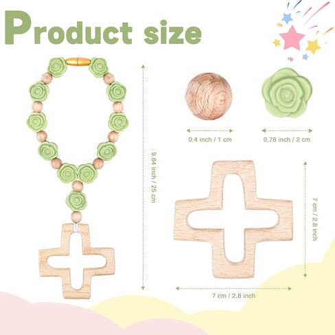 Cross Baptism Silicone Rosary, First Communion Rosary Collection Shower Christian Communion Gifts in Saudi Arabia