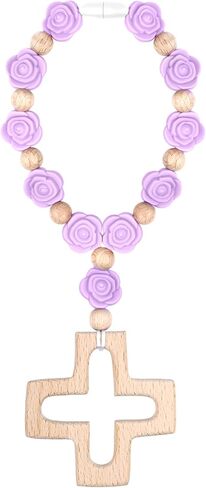 Cross Baptism Silicone Rosary, First Communion Rosary Collection Shower Christian Communion Gifts in Saudi Arabia