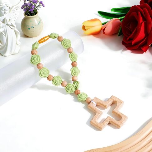 Cross Baptism Silicone Rosary, First Communion Rosary Collection Shower Christian Communion Gifts in Saudi Arabia