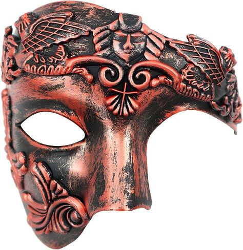 JOYFISCO Masquerade Mask for Men Vintage Half Face Roman Warrior Phantom Of The Opera Mask for Halloween Mardi Gras Prom Ball in Saudi Arabia
