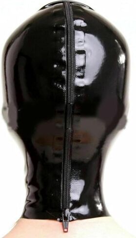 ABWL Black Latex Hood Mask Unisex,Handmade Rubber Masks with Double Ponytail wig for Cosplay Costumes in Saudi Arabia