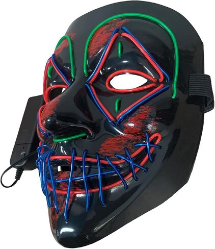Cool Half Face Mask for Adults, Glowing Rave Mask with Light for Festival, Night Club, Carnival, Party & Cosplay in Saudi Arabia