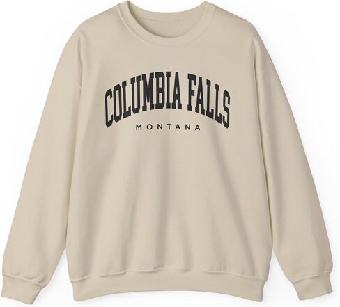 Columbia Falls Montana Adult Unisex Crewneck Sweatshirt in Kuwait