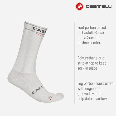 CASTELLI Fast Feet 4 Sock, Aero Cycling Socks with Non-Slip Grip for Pro-Level Speed & Comfort for Men & Women in Kuwait