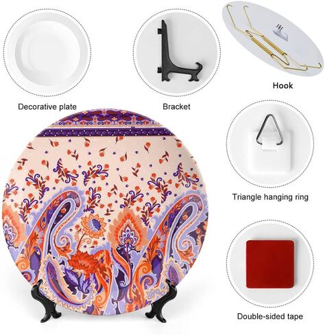 Lina Cavalieri Plate, Fornase Decorative Plate Face Makeup Plate Wall Hanging Decoration,Including Bracket and Special Spring Hook,style-11,6inch in Saudi Arabia