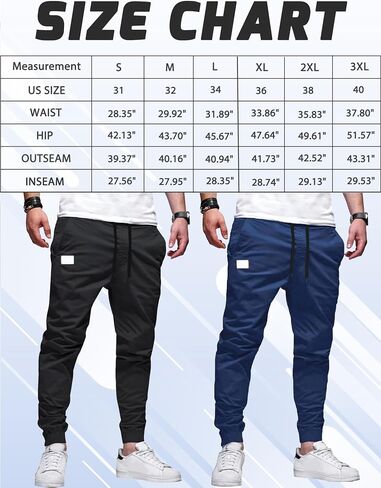 Men's Hiking Cargo Pants Elastic Waist Lightweight with Pockets in Kuwait