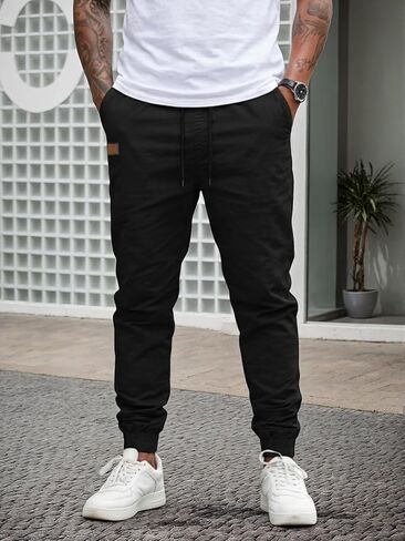 Men's Hiking Cargo Pants Elastic Waist Lightweight with Pockets in Kuwait