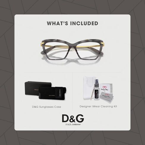 Dolce&Gabbana DG5025 504 53M Transparent Grey Cateye Eyeglasses for Women+ Bundle with Accessory Eyewear Kit in Kuwait