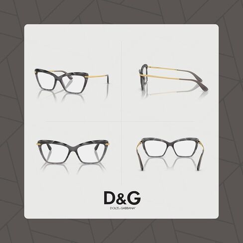 Dolce&Gabbana DG5025 504 53M Transparent Grey Cateye Eyeglasses for Women+ Bundle with Accessory Eyewear Kit in Kuwait