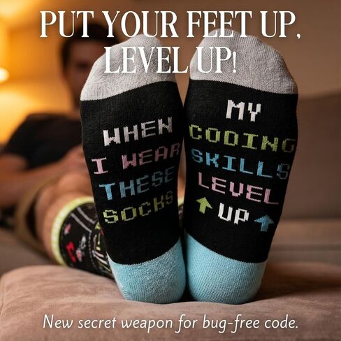 InnoBeta Tech Gifts for Men, Funny One Size Crew Sock for Programmer Geek Coder Tech Guys Techie Coder for Birthday Christmas in Kuwait