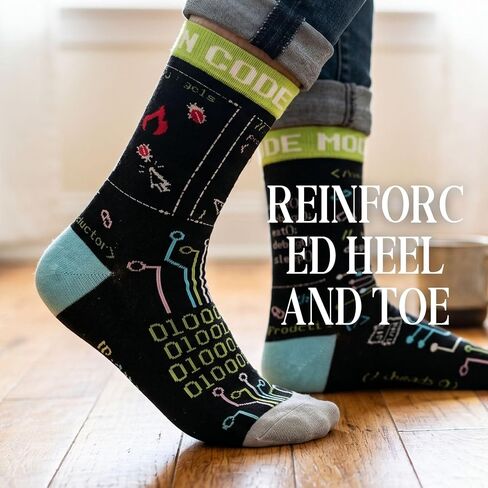 InnoBeta Tech Gifts for Men, Funny One Size Crew Sock for Programmer Geek Coder Tech Guys Techie Coder for Birthday Christmas in Kuwait