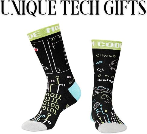 InnoBeta Tech Gifts for Men, Funny One Size Crew Sock for Programmer Geek Coder Tech Guys Techie Coder for Birthday Christmas in Kuwait