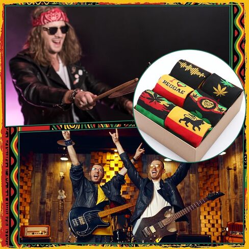 Hercicy 6 أزواج جوارب Juneteenth Reggae للرجال والنساء الراستا الجامايكي الزي الجدة جوارب الكاحل مضحك مهرجان الرجعية مخطط العلم الأفريقي زي الهدايا هدايا حفلة الريغي in Kuwait