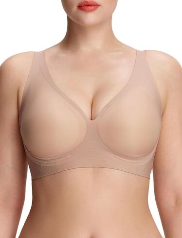 SheCurve AirEase Wireless Jelly Bras, No Underwire Seamless Deep V Bra Womens, Comfortable Breathable Smooth Bralettes Bras in Saudi Arabia