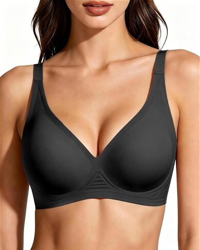 Womens Jelly Wireless Bra Push Up Supportive Seamless Full Coverage Bras Bralette No Underwire T-Shirt Bras in Saudi Arabia