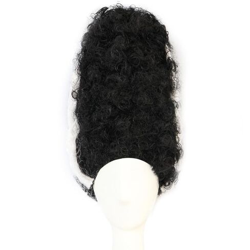 Hair Cap+Monster Bride Wig for Women Black White Beehive Wig Fluffy Curly Hair Black White Gothic Outfit Monster Bride Cosplay Costume Synthetic Beehive Outfit for Theme Party Halloween Cosplay in Saudi Arabia