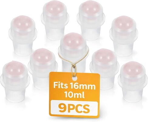 Didiseaon 9Pcs Essential Oil Roller Ball Tops for 10ml Oil Bottles, Replacement Rollers with Rose Quartz Roll-On Applicator Inserts for Aromatherapy DIY Blends Travel in Kuwait