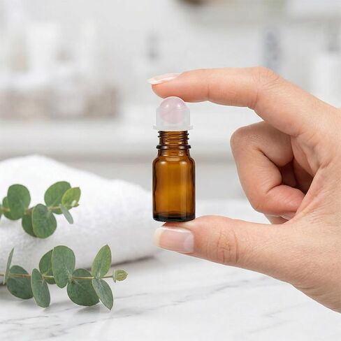 Didiseaon 9Pcs Essential Oil Roller Ball Tops for 10ml Oil Bottles, Replacement Rollers with Rose Quartz Roll-On Applicator Inserts for Aromatherapy DIY Blends Travel in Kuwait