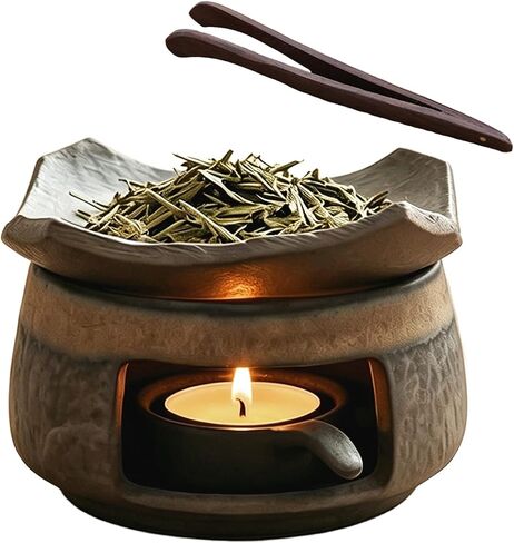 Ceremony Ceramic Incense Holder Aromatherapy Diffuser, White Sage Incense Burner, Herb Burner & Candle Wax Warmer with Tealight Holder, Home Fragrance Accessories for Relaxation & Meditation in Saudi Arabia