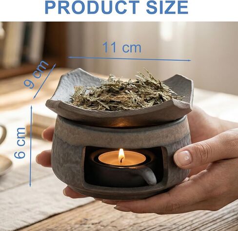 Ceremony Ceramic Incense Holder Aromatherapy Diffuser, White Sage Incense Burner, Herb Burner & Candle Wax Warmer with Tealight Holder, Home Fragrance Accessories for Relaxation & Meditation in Saudi Arabia