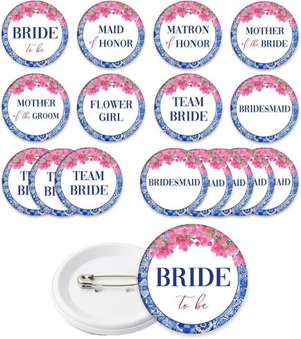 16 Pcs Wildflower Bridal Shower Pins Floral Bride Bridesmaid Maid of Honor Team Bride Button Badges for Bridal Shower Party Favors Decorations Wedding Celebration Accessories Gifts in Saudi Arabia