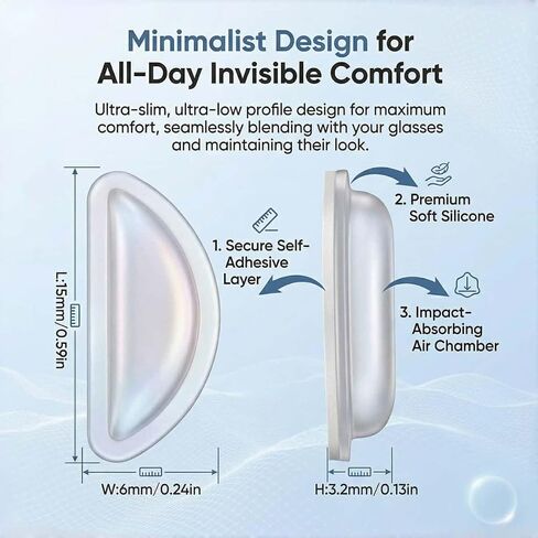 Nose Pads for Glasses Anti Slip for Ray-Ban Meta Wayfarer, 10 Pairs | Silicone Nose Pads for Glasses, Sunglasses, Keep Glasses from Sliding Nose, Transparent, in Saudi Arabia