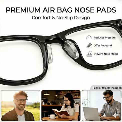 Nose Pads for Glasses Anti Slip for Ray-Ban Meta Wayfarer, 10 Pairs | Silicone Nose Pads for Glasses, Sunglasses, Keep Glasses from Sliding Nose, Transparent, in Saudi Arabia