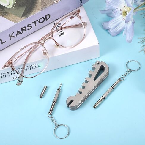 1PCS Eyeglass Frame Adjustment Tool with 2PCS 3-in-1 Screwdriver Kit, Eyeglass Repair Kit Glasses Tightener Professional Frame Bender for Temple Arm & Nose Pad Adjusting, DIY Glasses Repair Tightening in Kuwait