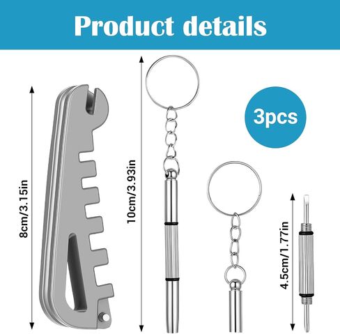 1PCS Eyeglass Frame Adjustment Tool with 2PCS 3-in-1 Screwdriver Kit, Eyeglass Repair Kit Glasses Tightener Professional Frame Bender for Temple Arm & Nose Pad Adjusting, DIY Glasses Repair Tightening in Kuwait