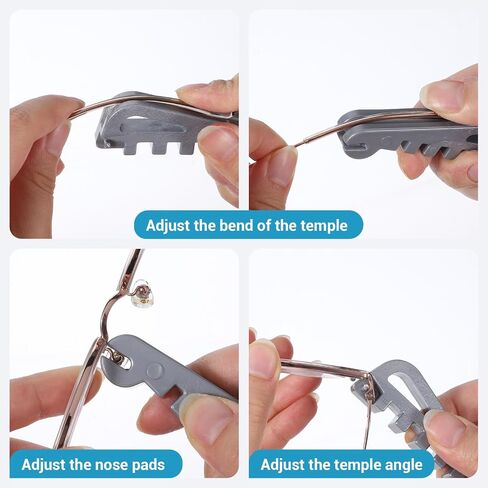 1PCS Eyeglass Frame Adjustment Tool with 2PCS 3-in-1 Screwdriver Kit, Eyeglass Repair Kit Glasses Tightener Professional Frame Bender for Temple Arm & Nose Pad Adjusting, DIY Glasses Repair Tightening in Kuwait