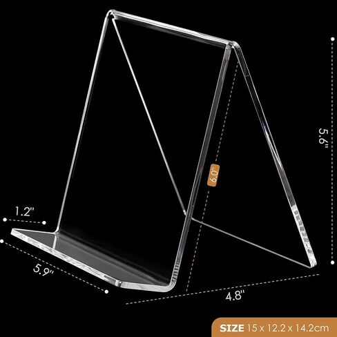 2 Pack Acrylic Book Display Holder, 6x9 inch A5 Letter Size, Clear Easel Base Stand Vinyl Record Rack for Display Album, CD, Magazine, Postcard, Picture, Plate, LP Cover, Artworks, Phone, Tablet in Kuwait