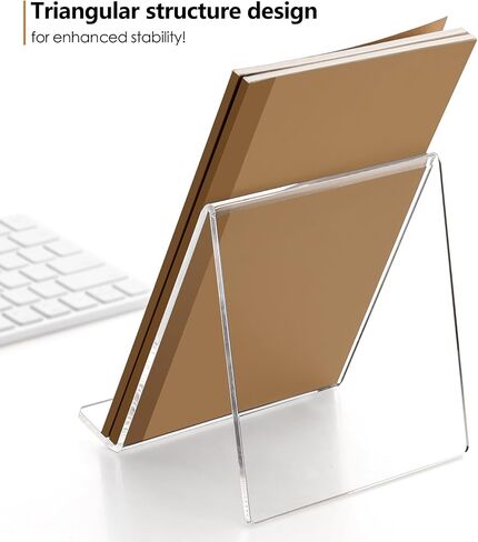 2 Pack Acrylic Book Display Holder, 6x9 inch A5 Letter Size, Clear Easel Base Stand Vinyl Record Rack for Display Album, CD, Magazine, Postcard, Picture, Plate, LP Cover, Artworks, Phone, Tablet in Kuwait