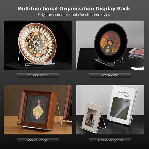 2 Pack Acrylic Book Display Holder, 6x9 inch A5 Letter Size, Clear Easel Base Stand Vinyl Record Rack for Display Album, CD, Magazine, Postcard, Picture, Plate, LP Cover, Artworks, Phone, Tablet in Kuwait