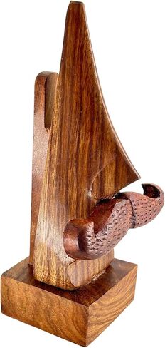 Handcrafted Wooden Spectacle Eyeglasses Holder Classic Nose Shaped Eyewear Retainer-Sunglasses Holder Display Stand, Spectacle Stand- Optical Glass Accesories, Home Office Desk Decor Gift in Saudi Arabia