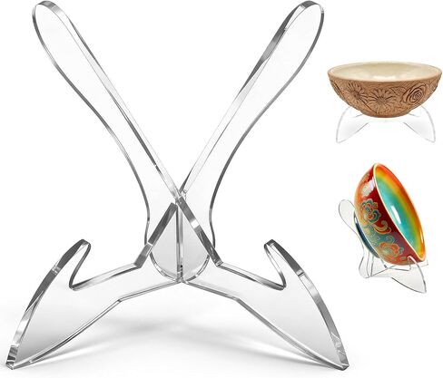 Bowl Display Stand 3.5 Inch X-Shaped Clear Acrylic Bowl Stands for Display Plate Platter Dish China Porcelain Holder Easel Base in Saudi Arabia