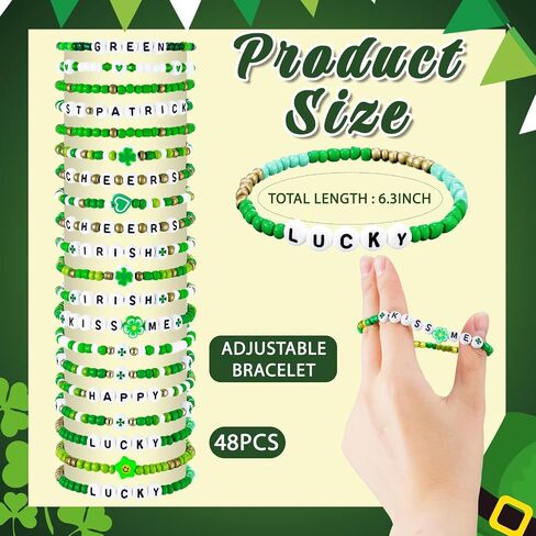 60 pcs Independence Day Bracelets Bulk 4th of July Friendship Adjustable Beaded Bracelets USA Clay Surfer Heishi Patriotic Jewelry for Women Gift Party Supplies in Kuwait