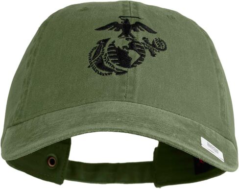 e4Hats.com US Marine Corps Seal Embroidered Washed Solid Pigment Dyed Cotton Twill Brass Buckle Cap in Kuwait